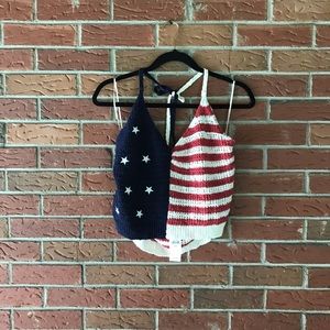NEW American Flag Knitted Top